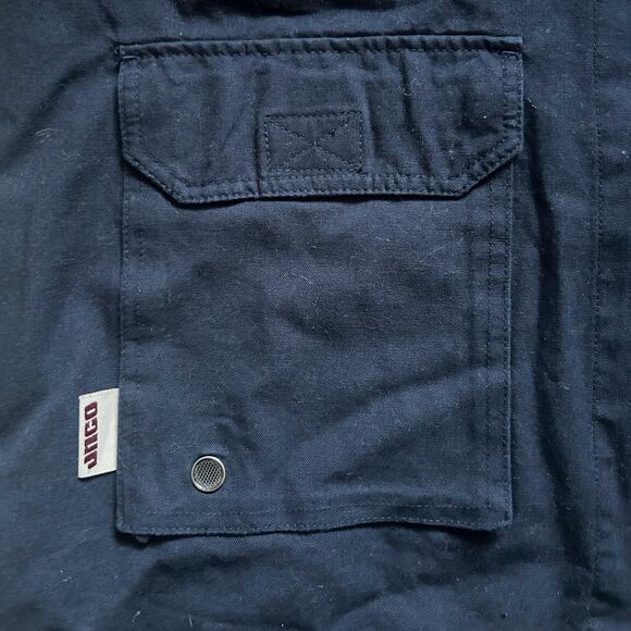 Vintage 90s JNCO Flamehead Navy Blue Utility Cargo Embroidered Jacket XL NWT - Picture 7 of 12